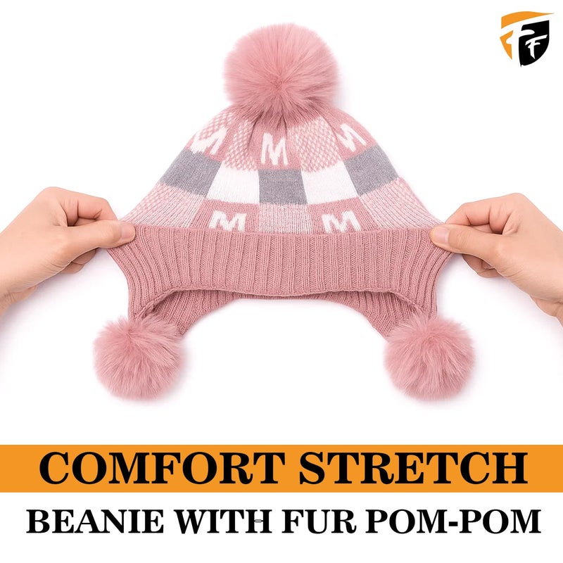FF Premium Thermal Winter Beanie Cap for Women Warm Woollen Fleece Lined Winter Cap Soft Knitted Thermal Hat for Cold Weather Outdoor Use - Free Size - Image 4