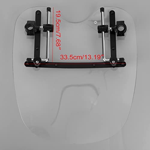 Areyourshop Large 18"x16" Windshield Windscreen (for 7/8", 1" Handlebars) for Harley Sportster Dyna Touring Softail for Honda CT125 Cruisers & Standards for Kawasaki Vulcan 900, for Suzuki Savage - Image 2