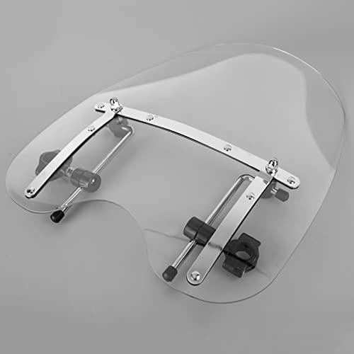 Areyourshop Large 18"x16" Windshield Windscreen (for 7/8", 1" Handlebars) for Harley Sportster Dyna Touring Softail for Honda CT125 Cruisers & Standards for Kawasaki Vulcan 900, for Suzuki Savage - Image 4