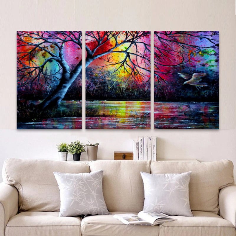 Marktna Three luxurious canvas prints with a modern design and a hollow frame, measuring (120×60), three pieces - Image 1