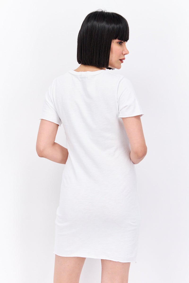 LNA Women Plain Mini Dress, White - Image 4
