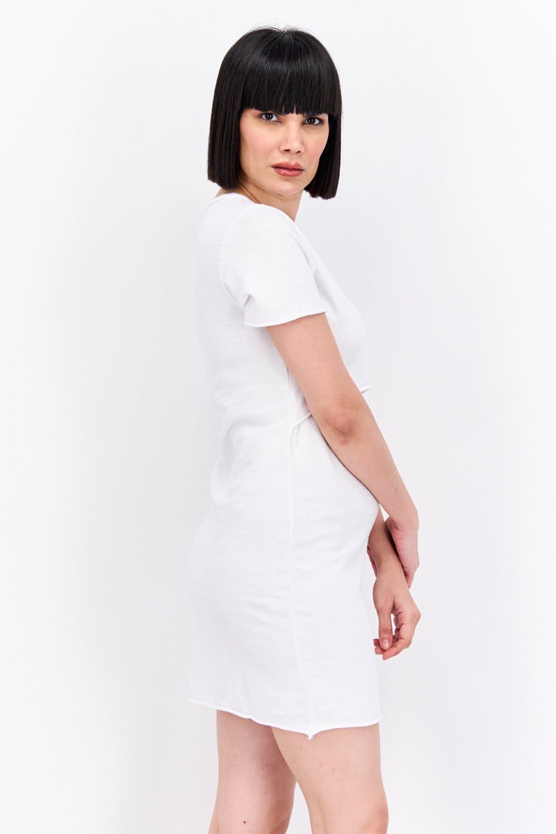 LNA Women Plain Mini Dress, White - Image 3