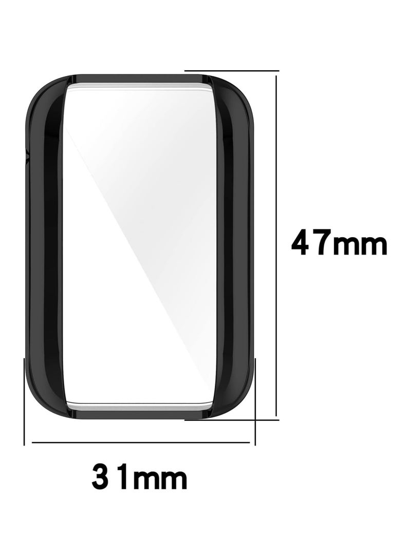 ELMO3EZZ Compatible with Xiaomi MI Band 7 Pro Case Cover - Full Coverage TPU Protective Case Cover Compatible with Xiaomi MI Band 7 Pro (TPU Black) - Image 2