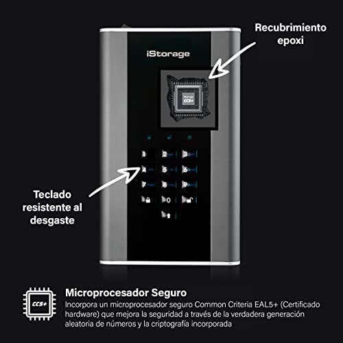 iStorage diskAshur DT2 256-bit 10TB | FIPS Level 3 Certified | Secure encrypted Desktop Hard Drive | Password Protected - Image 3