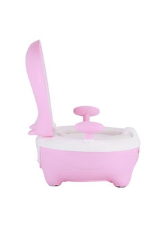 BABY PLUS Pink Portable Baby Potty Chair - Splash Shield With Removable Lid, Comfy High Back Rest, Ergonomic Design And Non-Slip Feet - Boy/Girl  - Image 3