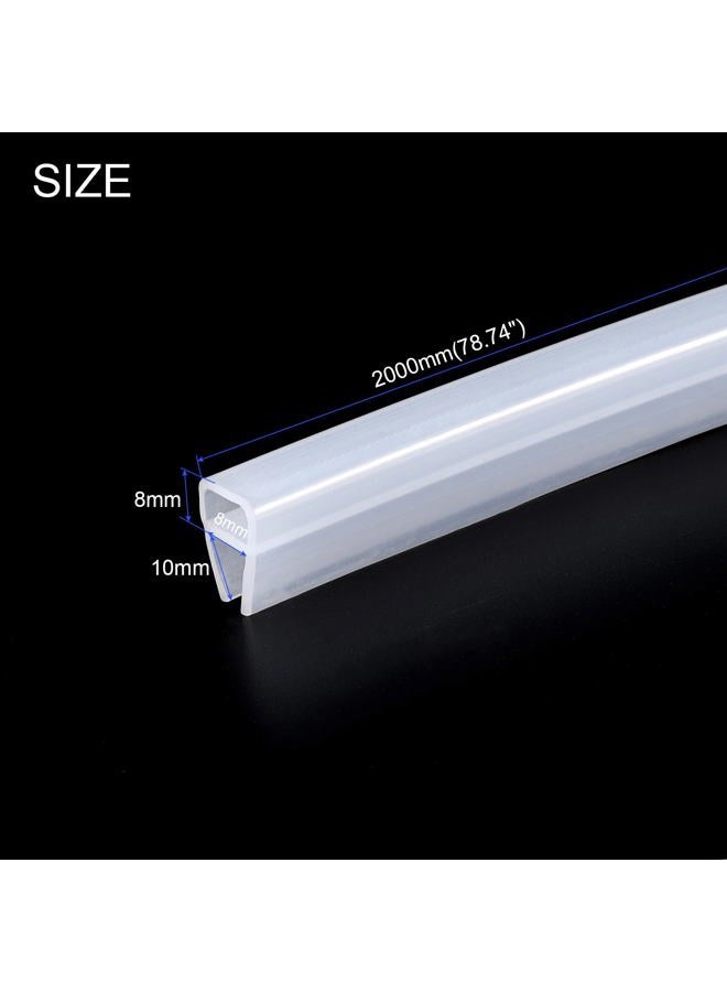 METALLIXITY Glass Door Seal Strip (78.74"), Drip Rail (5/16") Fit for Glass (5/16") U Type Frameless Door Sweep - for Bathroom, Office - Image 2