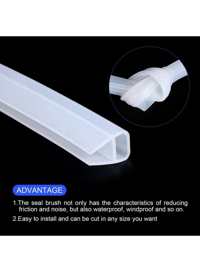 METALLIXITY Glass Door Seal Strip (78.74"), Drip Rail (5/16") Fit for Glass (5/16") U Type Frameless Door Sweep - for Bathroom, Office - Image 4