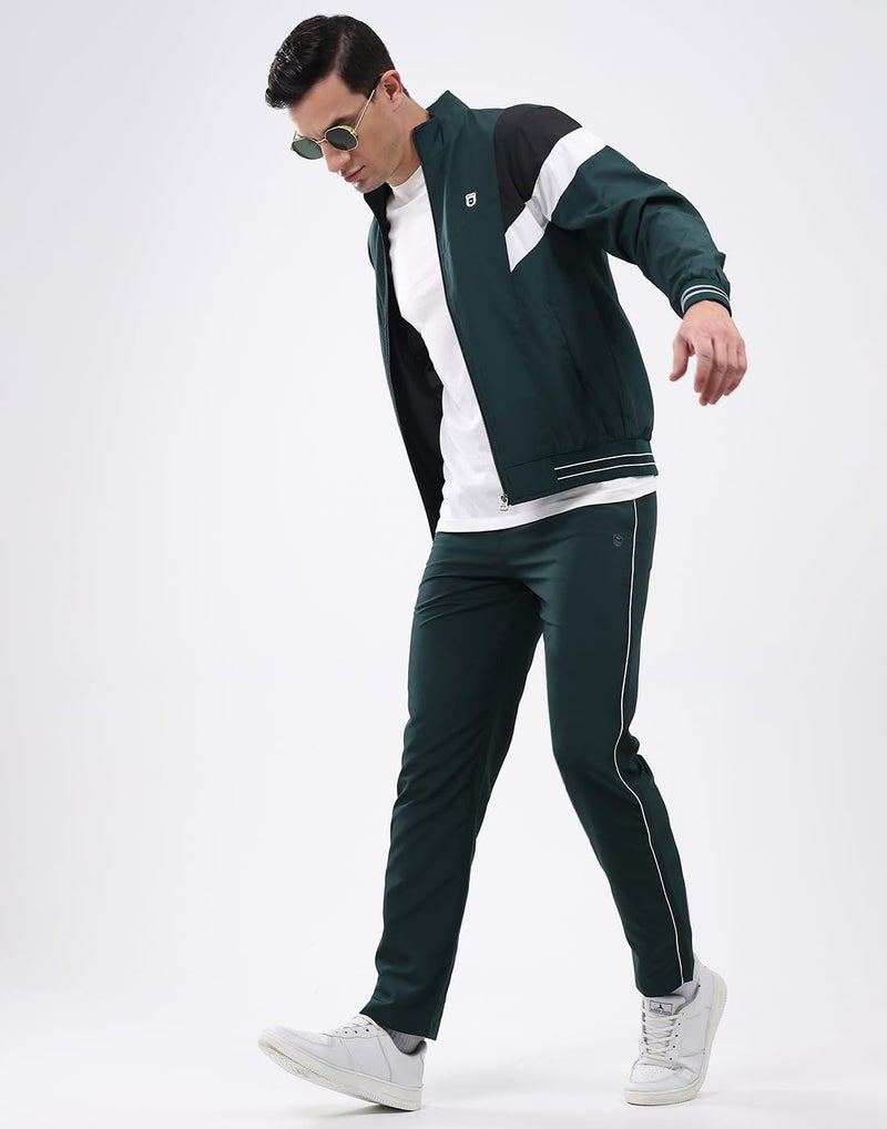 Monte Carlo Men's Regular Fit Tracksuit | Winter Wear | Mock Neck Full Sleeves Solid Design | Stylish Fashionable Warm Outfit | Sport-Suit For Men's Green M (Pack of 1) - Image 5