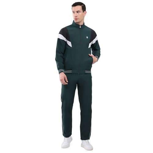 Monte Carlo Men's Regular Fit Tracksuit | Winter Wear | Mock Neck Full Sleeves Solid Design | Stylish Fashionable Warm Outfit | Sport-Suit For Men's Green M (Pack of 1) - Image 1