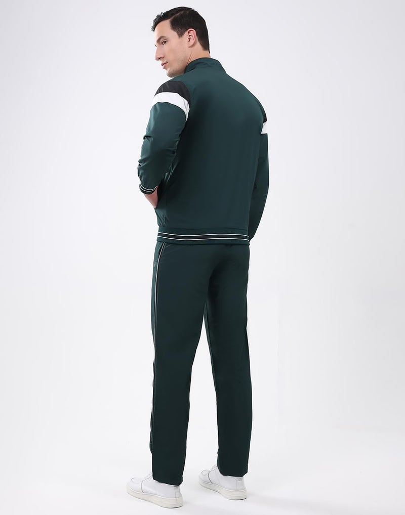 Monte Carlo Men's Regular Fit Tracksuit | Winter Wear | Mock Neck Full Sleeves Solid Design | Stylish Fashionable Warm Outfit | Sport-Suit For Men's Green M (Pack of 1) - Image 4