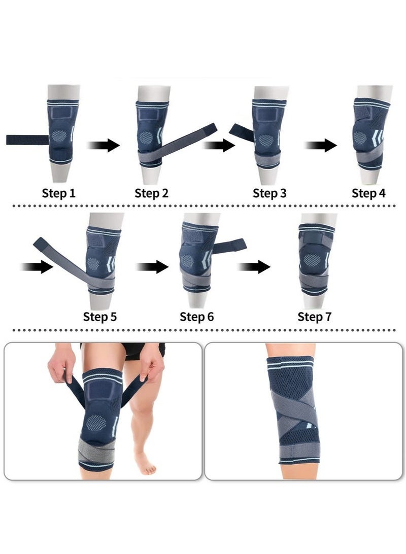 أس تس إل دعامة الركبة مع مثبتات جانبية ووسادات جل الرضفة ، دعامات دعم الركبة بضغط قابلة للتعديل للرجال والنساء لآلام الركبة ، تمزق الغضروف المفصلي ، الرباط الصليبي الأمامي ، MCL ، التهاب المفاصل ، تخفيف آلام ا - Image 3