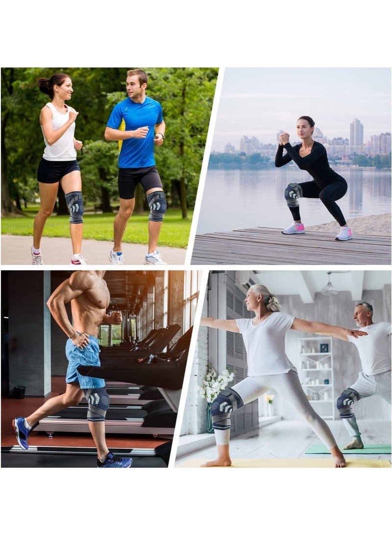 أس تس إل دعامة الركبة مع مثبتات جانبية ووسادات جل الرضفة ، دعامات دعم الركبة بضغط قابلة للتعديل للرجال والنساء لآلام الركبة ، تمزق الغضروف المفصلي ، الرباط الصليبي الأمامي ، MCL ، التهاب المفاصل ، تخفيف آلام ا - Image 4