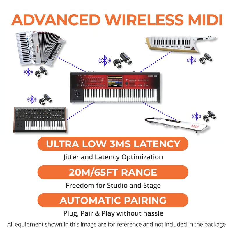 C M E WIDI Master - Bluetooth (5) MIDI Adapter for 5-PIN DIN MIDI - No Battery, Powered via MIDI Out - Wireless MIDI for Synthesizer EWI Keytar Pedalboard Digital Piano - Image 5