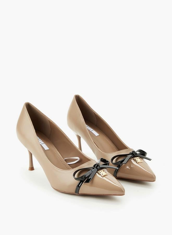 ELLE Women Bow Accent Stiletto Heel Pumps - Image 3