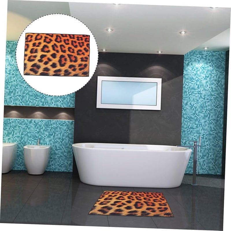 سجادة باب الحمام والمطبخ ناعمة بتصميم فراء حيواني مضاد للانزلاق مقاس 80x50 سم - Image 3