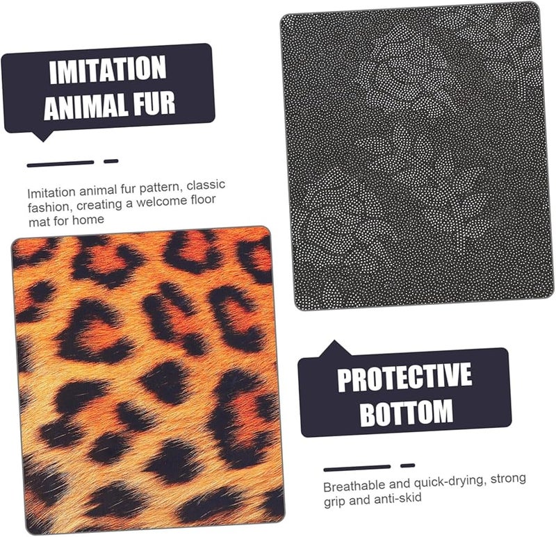 سجادة باب الحمام والمطبخ ناعمة بتصميم فراء حيواني مضاد للانزلاق مقاس 80x50 سم - Image 4