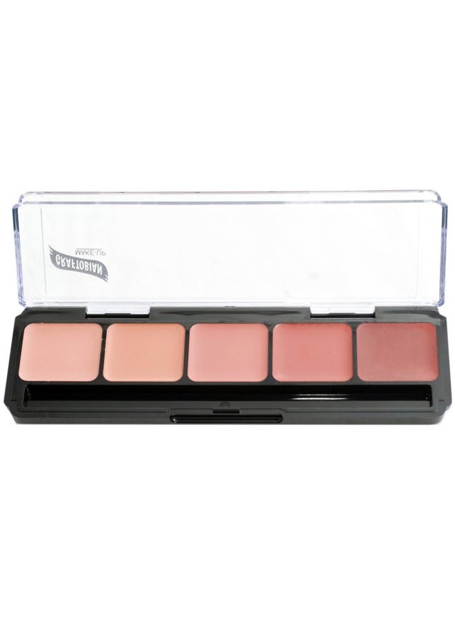 Graftobian HD Glamour Crème Foundation Palette (Blush) - High Definition 5 Color Makeup Palette, Cream Based Foundation Pink and Red Blush Palette for Cheeks, Full Coverage - For All Skin Shades - Image 1