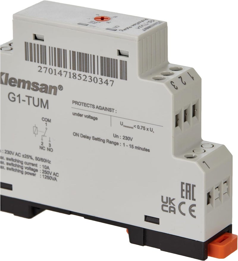 Klemsan Din Rail Mounted Circuit Protection Relay AC Voltage Monitoring Relay Failure Sequence Loss Voltage Monitoring Relay G1TU M SINGLE PHASE RELAY - Image 3