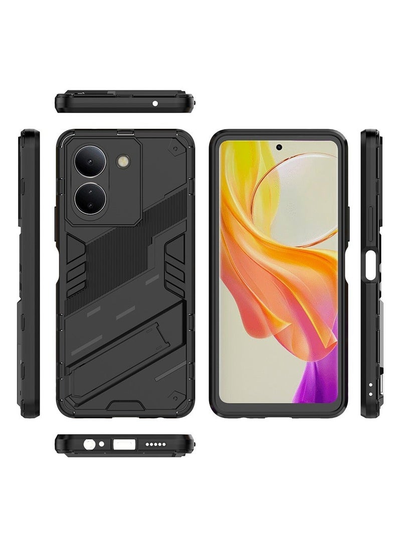 TEAM LUXURY VIVO Y36 5G/Y27 5G Mobile Case Cover with Hybrid Heavy Duty Protection Shockproof Back Cover with Anti-Fingerprint Anti-Scratch Protector with Defender Kickstand Free Hand Watching TV - Image 5
