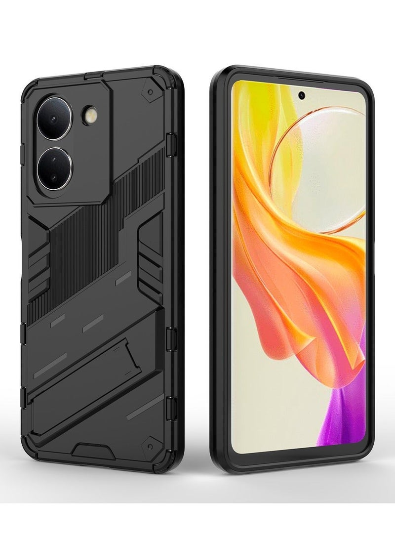 TEAM LUXURY VIVO Y36 5G/Y27 5G Mobile Case Cover with Hybrid Heavy Duty Protection Shockproof Back Cover with Anti-Fingerprint Anti-Scratch Protector with Defender Kickstand Free Hand Watching TV - Image 2