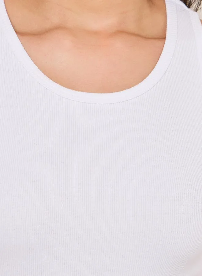 Styli Ribbed Round Neck Fitted Vest