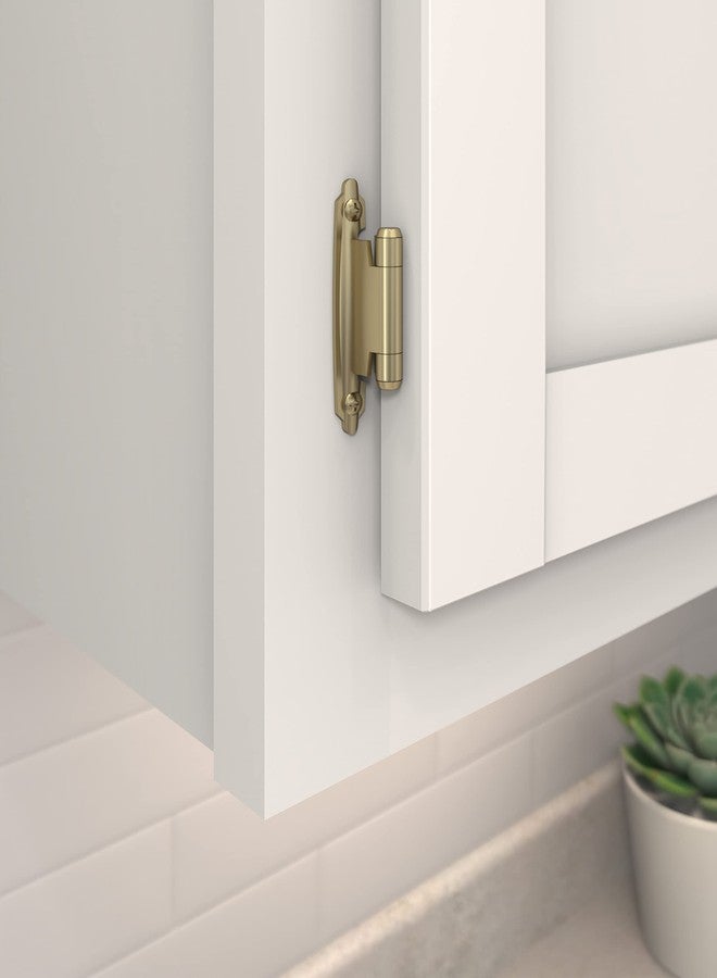 Amerock BPR3429BBZ | Cabinet Hinge | Variable Overlay Self Closing Face Mount | Golden Champagne | Kitchen Cabinet Door Hinge | 1 Pair/2 Pack | Functional Hardware - Image 2
