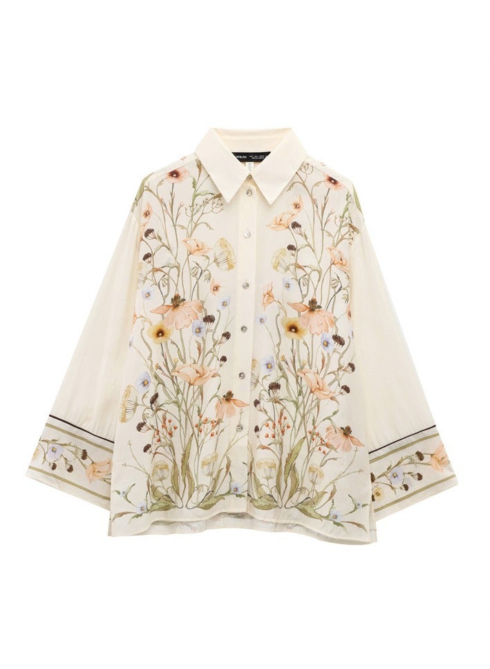 Shougu Fashionable Temperament Loose Sleeved Printed Shirt Pants  - Image 5
