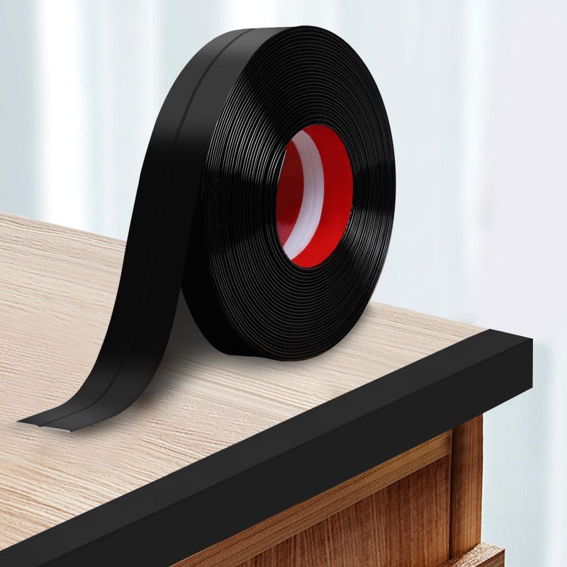 Storystore Wall Corner Protector Moulding Trim 1.6 in x 13 Ft,Peel and Stick Corner Moulding Trim, Self Adhesive Corner Guards Edge Protector for Wall Edge Corner, Countertop,Black - Image 1
