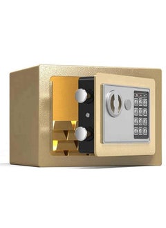 Arabest Mini Electronic Luxury Digital Security Safe with Electronic Keypad Lock and Physical Key for Home Office (Gold)  - Image 1