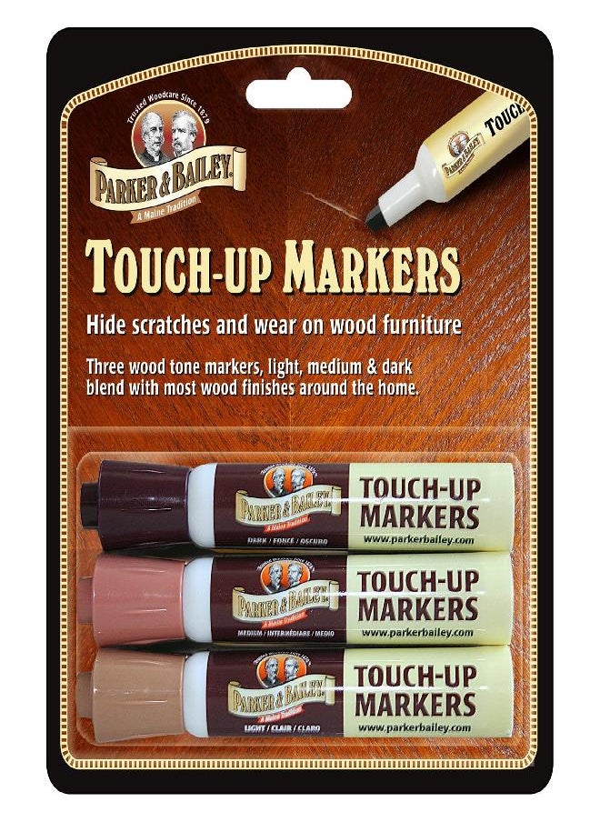 Parker & Bailey Parker & Bailey Touch-Up Markers - Furniture Markers Touch Up Furniture Scratch Repair Markers Wood Floor Scratch Remover Wood Marker Wood Stain Marker for Wood Furniture Wood Pens for Scratches  - Image 2