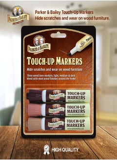 Parker & Bailey Parker & Bailey Touch-Up Markers - Furniture Markers Touch Up Furniture Scratch Repair Markers Wood Floor Scratch Remover Wood Marker Wood Stain Marker for Wood Furniture Wood Pens for Scratches  - Image 1