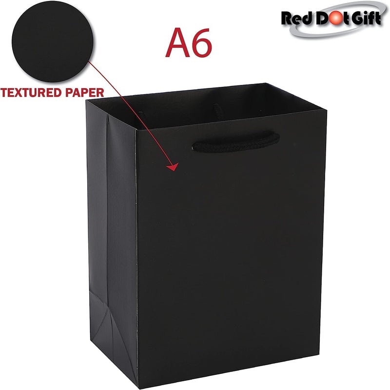 Red Dot Gift REDDOTGIFT® Pack of 10 Textured Paper Bags,Gift Bags Shopping Bag Party Favor Bags for Birthday Mother’s Day, Baby Shower Bridal Shower Wedding Gift (A6 : H14.5 * 11.5 * 6.5cm, Black) - Image 3