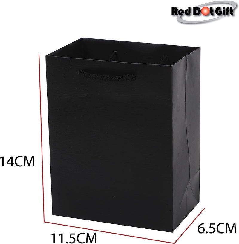 Red Dot Gift REDDOTGIFT® Pack of 10 Textured Paper Bags,Gift Bags Shopping Bag Party Favor Bags for Birthday Mother’s Day, Baby Shower Bridal Shower Wedding Gift (A6 : H14.5 * 11.5 * 6.5cm, Black) - Image 2