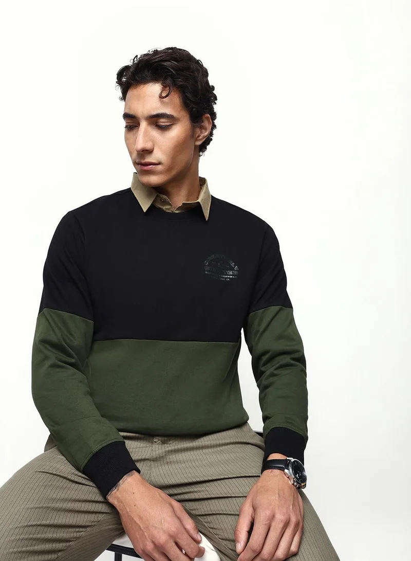 Dennis Lingo Men's Black Cotton Blend Relaxed Sweatshirt