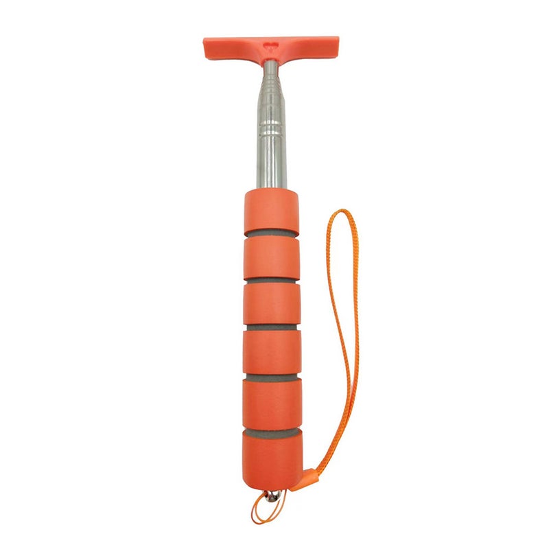 Car Rearview Mirror Wiper: 37.8 Inch Extendable 8.27 Inch Retractable Orange - Soft Non-Scratch Rubber Head Sturdy Stainless Steel Rod Comfort Grip Side Mirror Squeegee for Car Driving in Rainy Dark C - Image 1