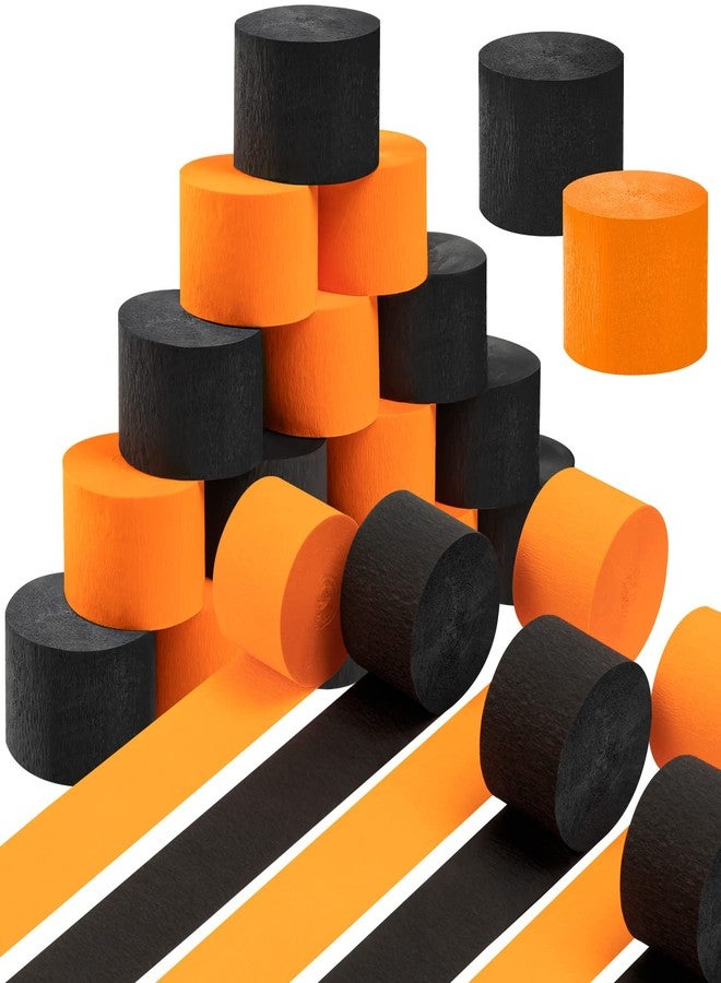 KVCSYAW 20 Rolls Halloween Streamers, 1640 Ft Crepe Paper Decorations for Halloween Day Decoration Various Large Hanging Party Backdrop DIY Decoration, Orange and Black DIY Supplies 82FT/Roll - Image 1
