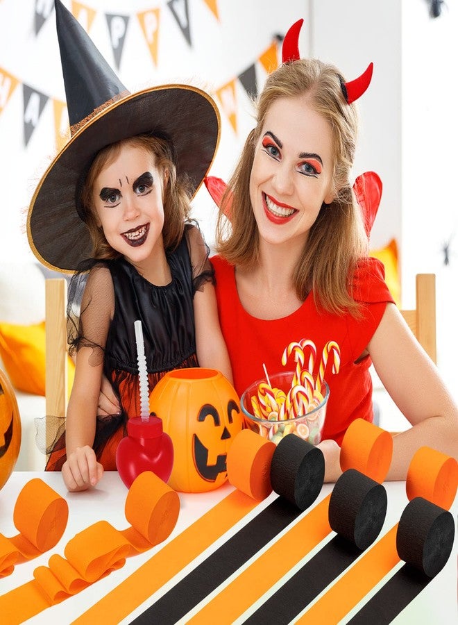 KVCSYAW 20 Rolls Halloween Streamers, 1640 Ft Crepe Paper Decorations for Halloween Day Decoration Various Large Hanging Party Backdrop DIY Decoration, Orange and Black DIY Supplies 82FT/Roll - Image 4