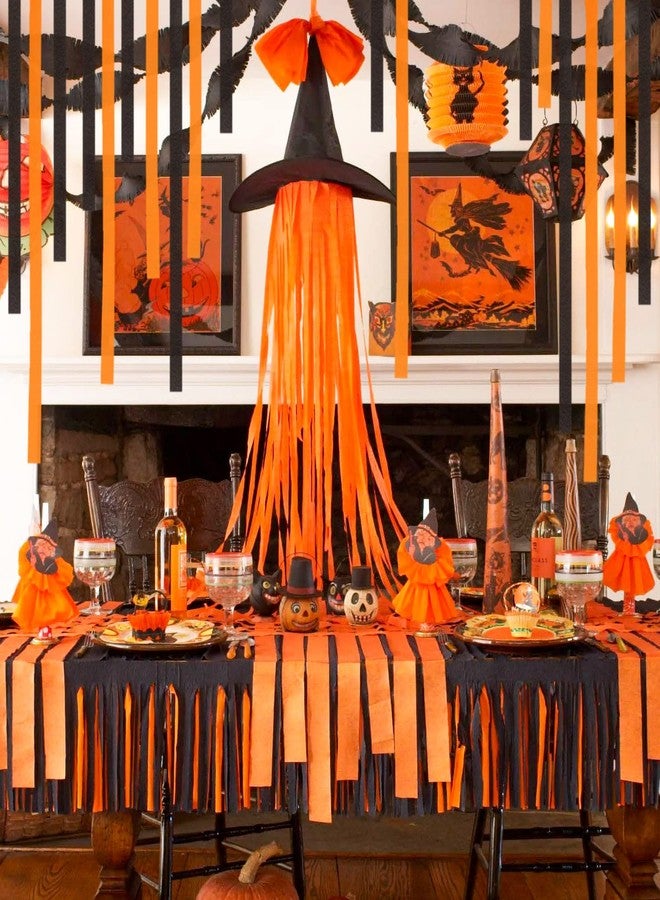 KVCSYAW 20 Rolls Halloween Streamers, 1640 Ft Crepe Paper Decorations for Halloween Day Decoration Various Large Hanging Party Backdrop DIY Decoration, Orange and Black DIY Supplies 82FT/Roll - Image 5