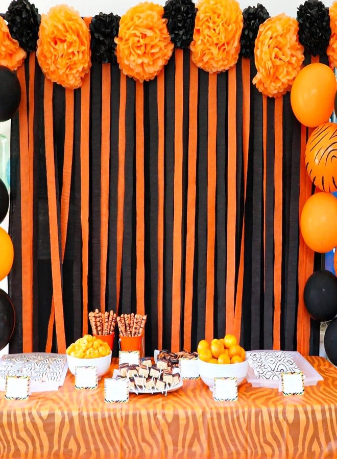 KVCSYAW 20 Rolls Halloween Streamers, 1640 Ft Crepe Paper Decorations for Halloween Day Decoration Various Large Hanging Party Backdrop DIY Decoration, Orange and Black DIY Supplies 82FT/Roll - Image 3