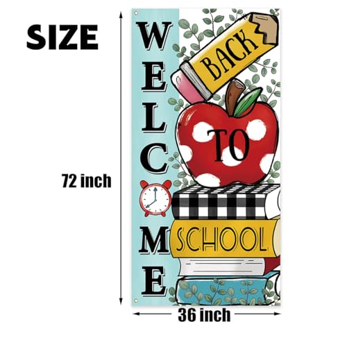 Yarcooly Back to School Decorations First Day of School Door Cover Welcome Back to School Banner Welcome Back to School Decorations for School Classroom - Image 2