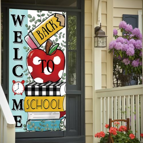 Yarcooly Back to School Decorations First Day of School Door Cover Welcome Back to School Banner Welcome Back to School Decorations for School Classroom - Image 3
