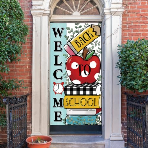 Yarcooly Back to School Decorations First Day of School Door Cover Welcome Back to School Banner Welcome Back to School Decorations for School Classroom - Image 4