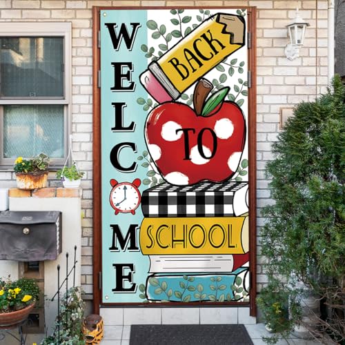 Yarcooly Back to School Decorations First Day of School Door Cover Welcome Back to School Banner Welcome Back to School Decorations for School Classroom - Image 5