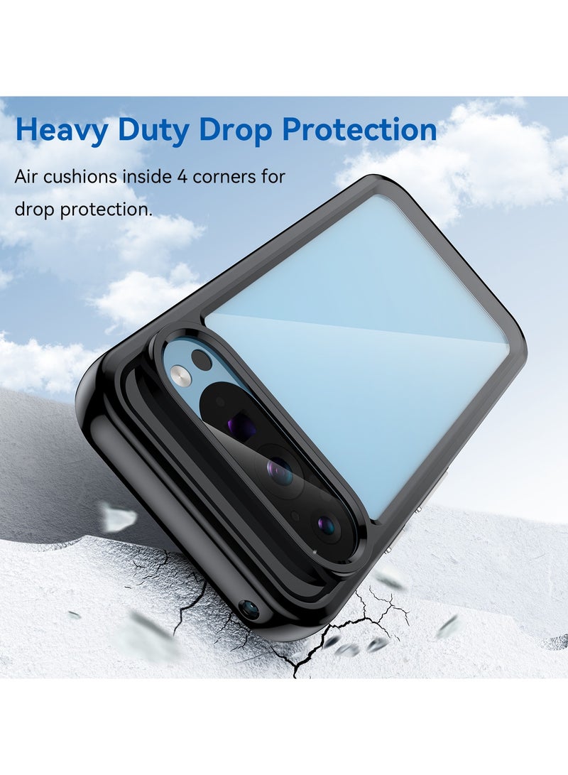 Non Yellowing Drop Protection Thin Flexible Silicone TPU Shockproof Protective Slim Fit Phone Cover for GOOGLE PIXEL 9/GOOGLE PIXEL 9 Pro Black