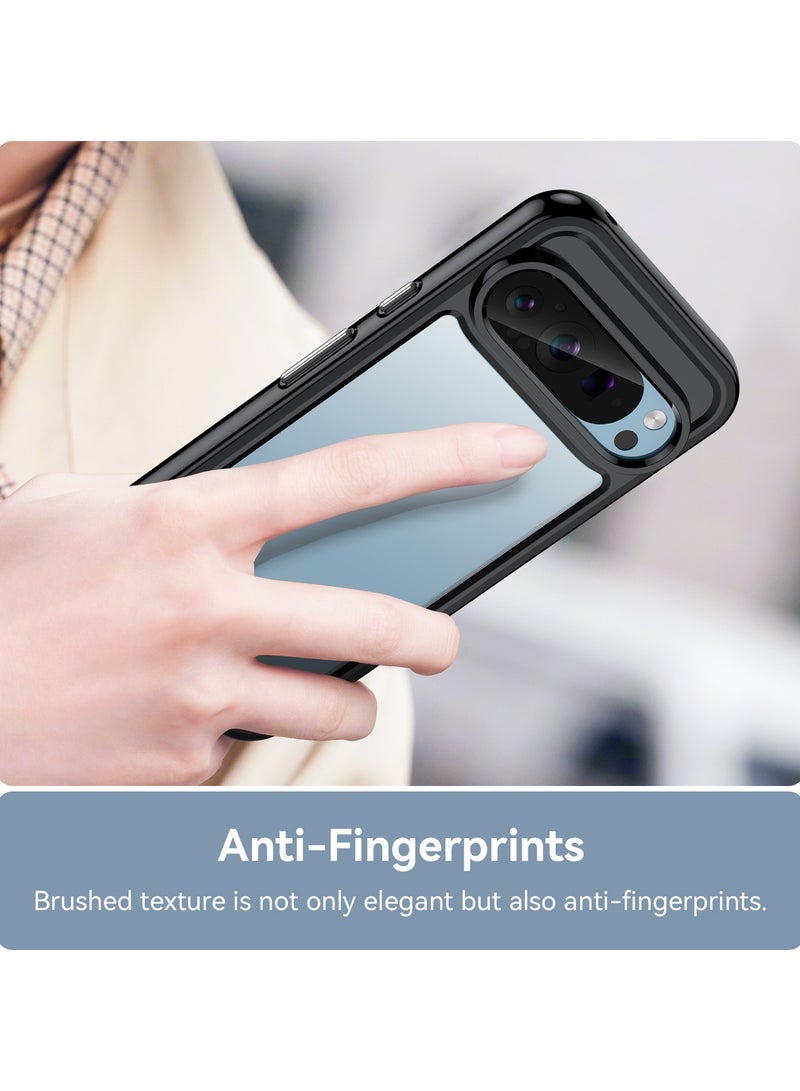 Non Yellowing Drop Protection Thin Flexible Silicone TPU Shockproof Protective Slim Fit Phone Cover for GOOGLE PIXEL 9/GOOGLE PIXEL 9 Pro Black