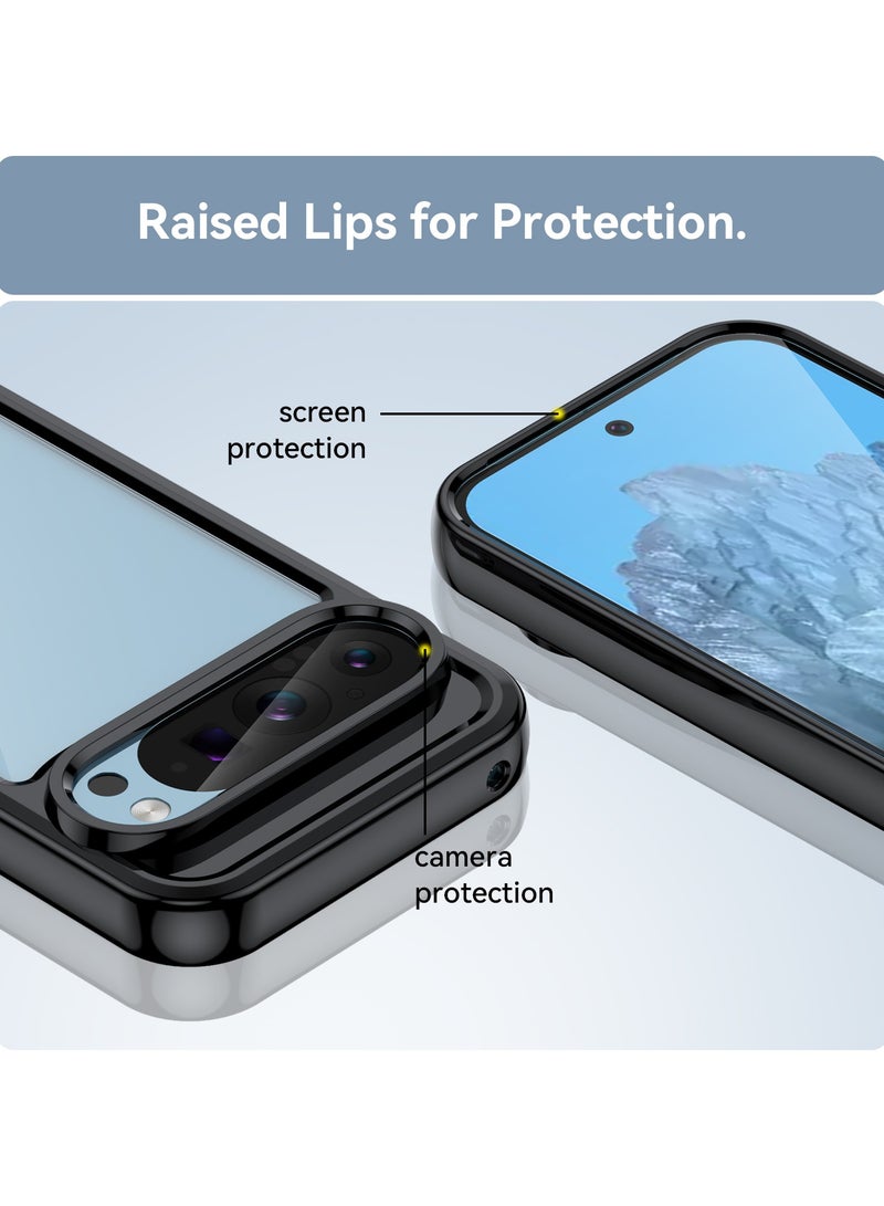 Non Yellowing Drop Protection Thin Flexible Silicone TPU Shockproof Protective Slim Fit Phone Cover for GOOGLE PIXEL 9/GOOGLE PIXEL 9 Pro Black
