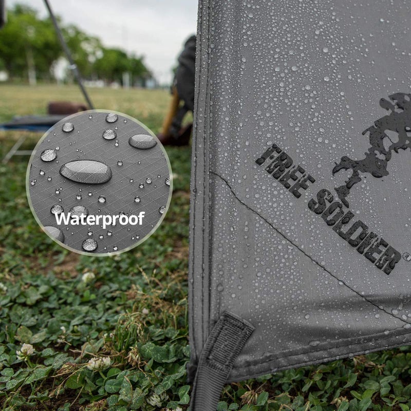 FREE SOLDIER Waterproof Portable Tarp Multifunctional Outdoor Camping Traveling Awning Backpacking Tarp for Shelter Rain (Gray 10Ã—10.5ft) - Image 3