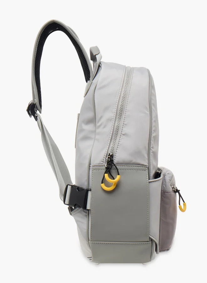 Lee Cooper Solid School Backpack with Adjustable Straps and Zip Closure - 30x13x41 cm