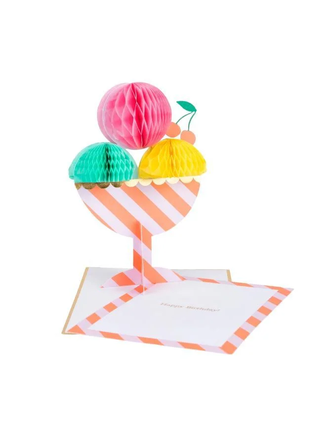 Meri Meri Honeycomb Ice Cream Sundae Birthday Card