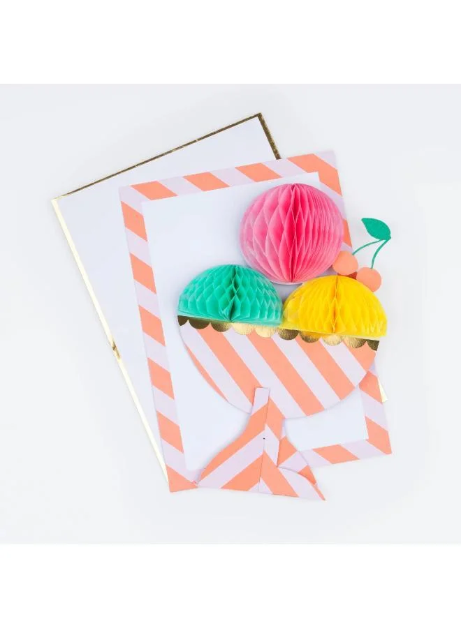 Meri Meri Honeycomb Ice Cream Sundae Birthday Card